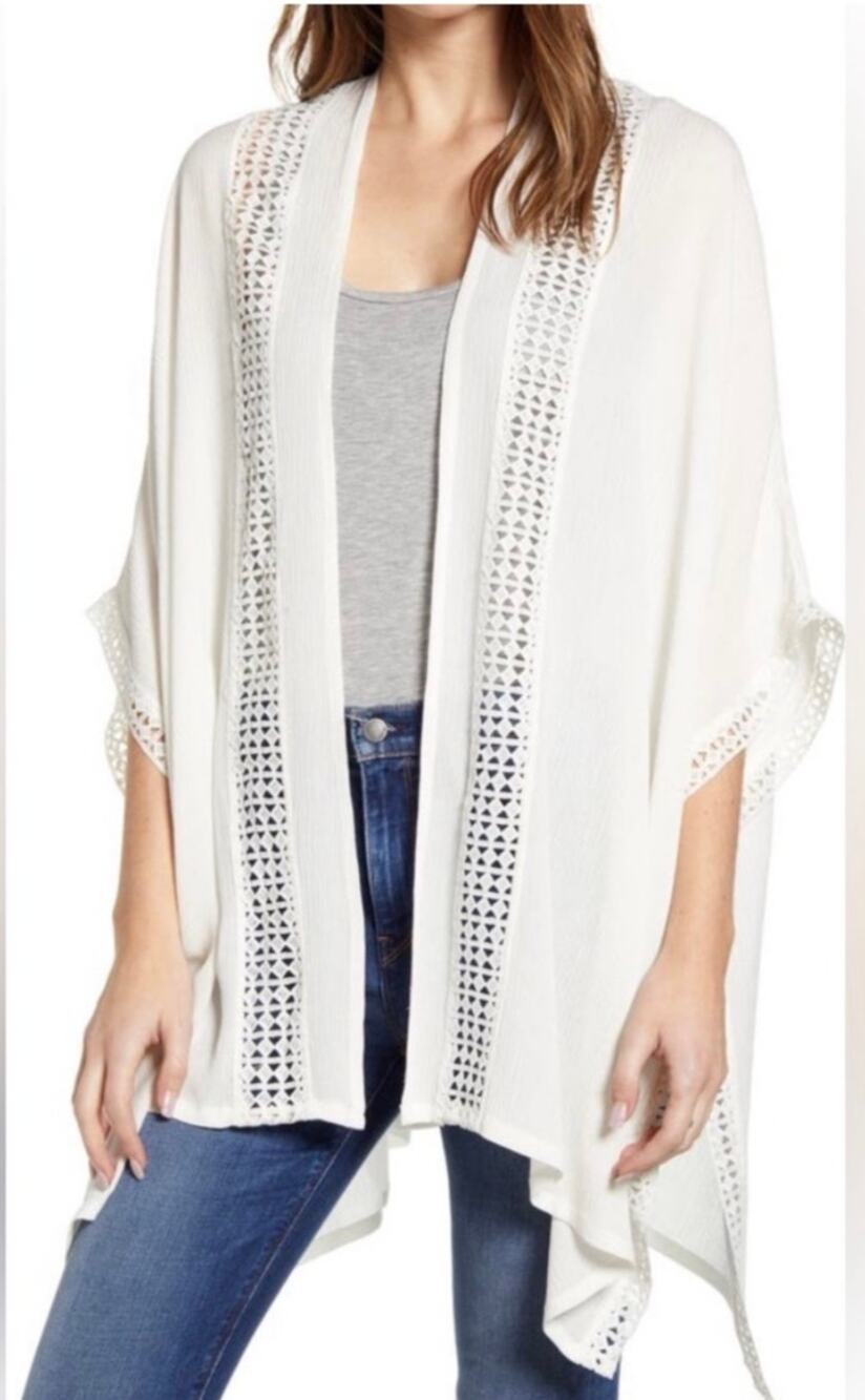 Nordstrom Lace Wrap/Kimono  or Swim Coverup White O/S